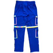 "Rainbow " Cargo Joggers in Blue - Kash Clothing 