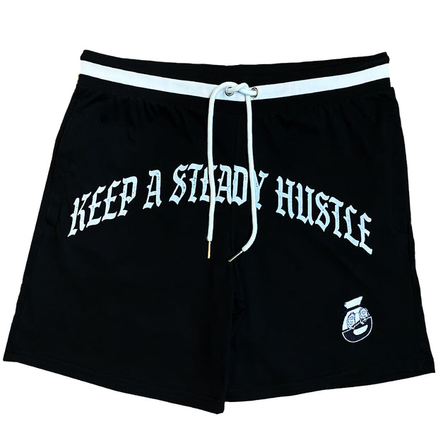 "Steady" Cotton Shorts in Black - Kash Clothing 