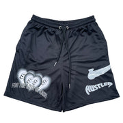 "Flame On" Mesh Shorts in Black - Kash Clothing 