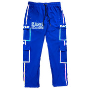"Rainbow " Cargo Joggers in Blue - Kash Clothing 