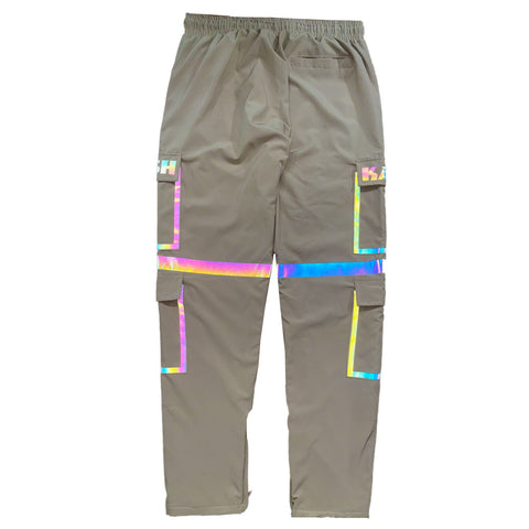 "Rainbow " Cargo Joggers in Beige - Kash Clothing 