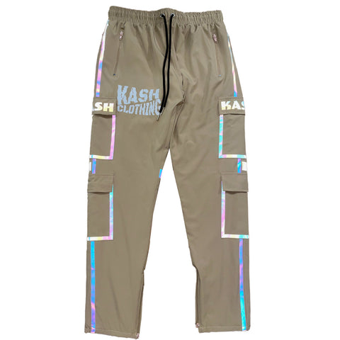 "Rainbow " Cargo Joggers in Beige - Kash Clothing 