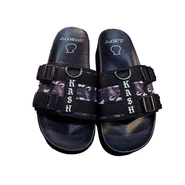 "Old English" Sandals in Black - Kash Clothing 