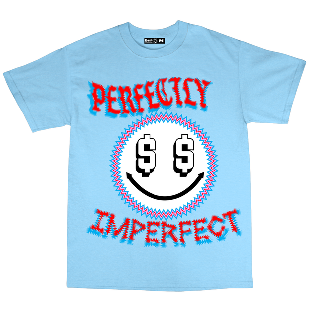 "Imperfect" Tee in Light Blue - Kash Clothing 