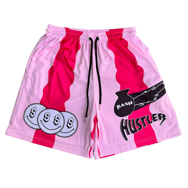 "Flame On" Mesh Shorts in Pink - Kash Clothing 