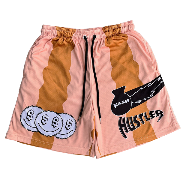 "Flame On" Mesh Shorts in Brown/Tan - Kash Clothing 