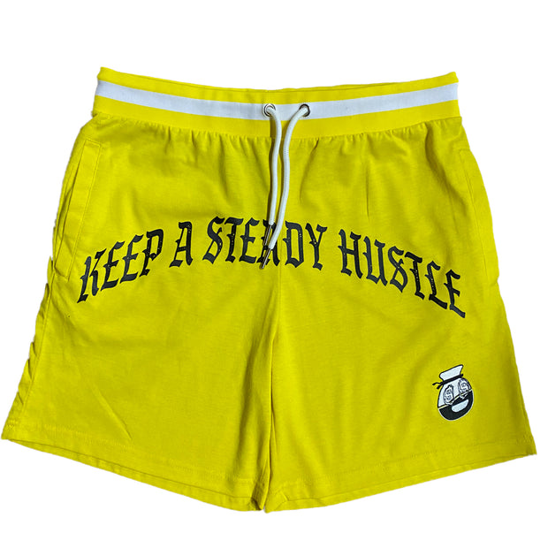 "Steady" Cotton Shorts in Yellow - Kash Clothing 